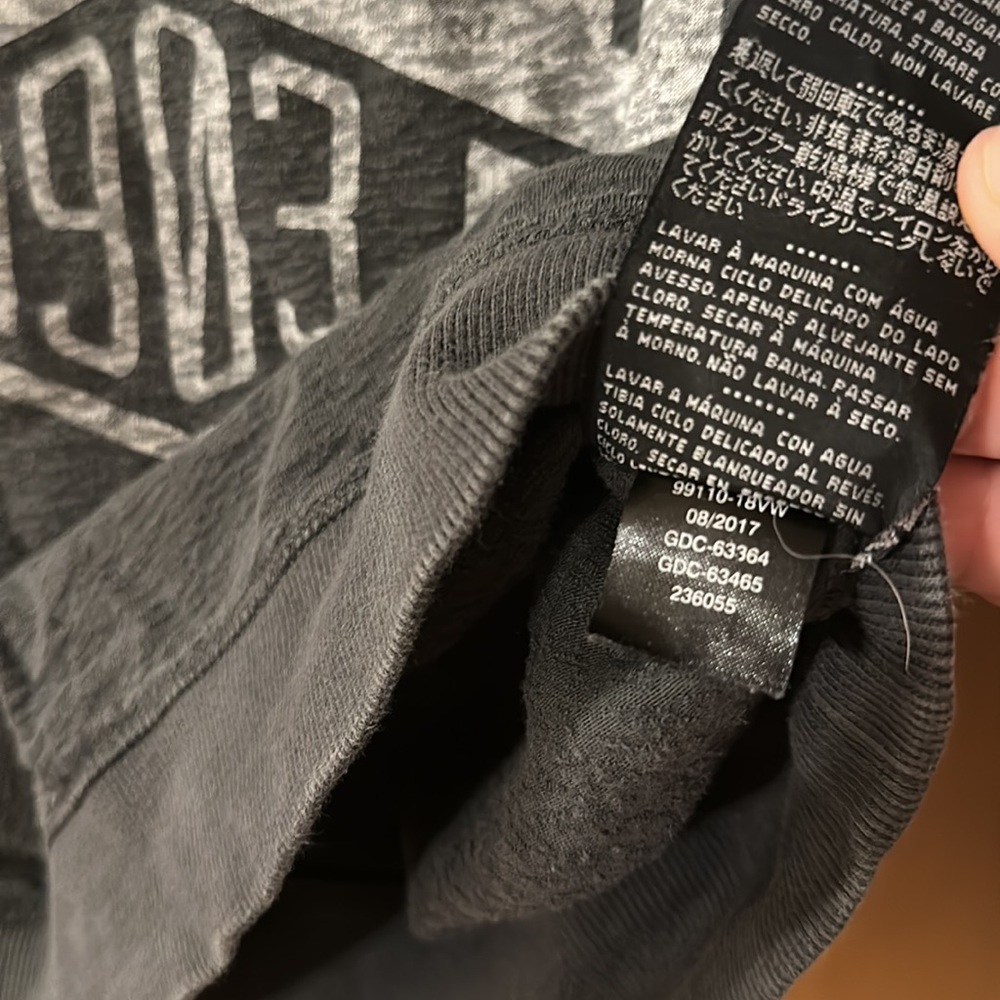 Harley Davidson 1903 Motorcycles Double Hooded Sweatshirt Hoodie Gray Small - Picture 10 of 14